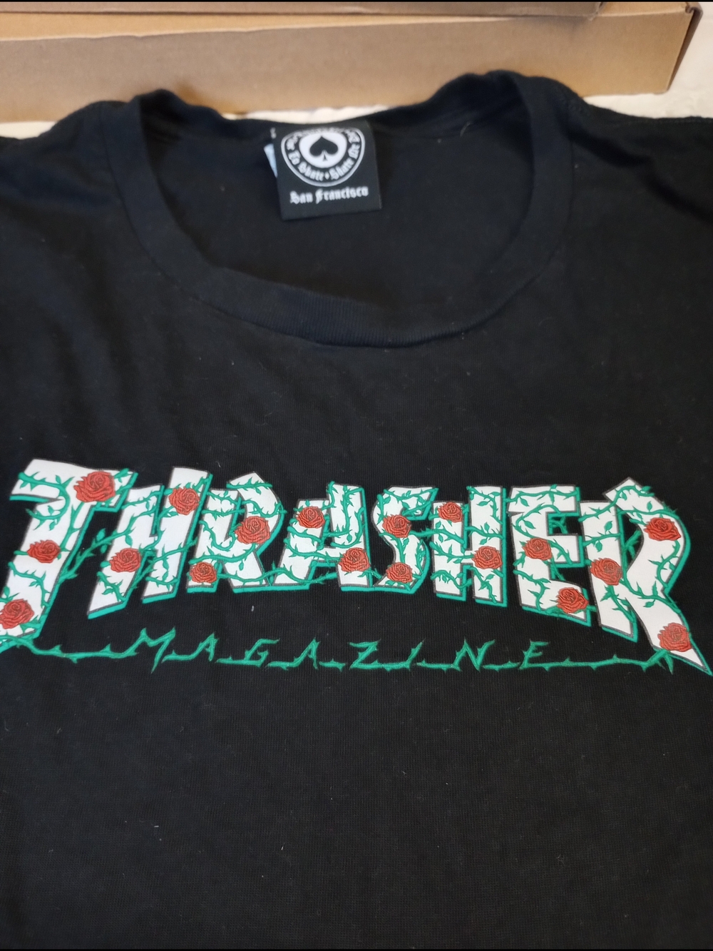 Thrasher Magazine Black Rose Logo Tee Size Large